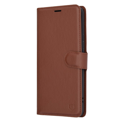 Ovitek za Honor Magic6 Pro, Techsuit, usnjeni folio, rjav
