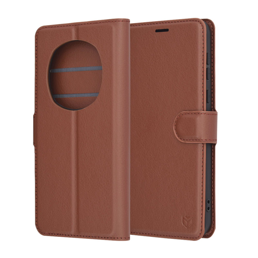Case for Honor Magic7 Pro, Techsuit, Leather Folio, Brown