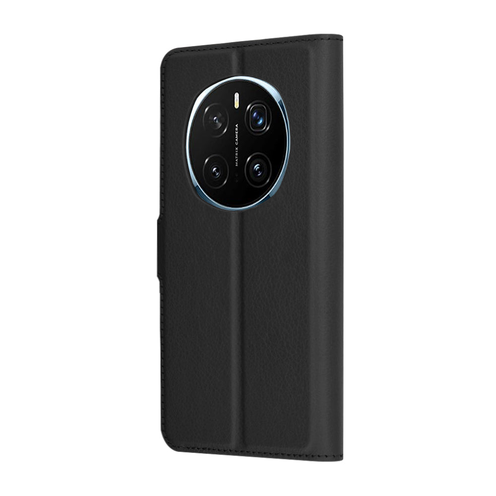 Ovitek za Honor Magic7 Pro, Techsuit, usnjeni folio, črn