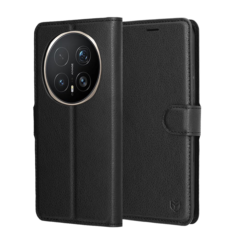 Ovitek za Honor Magic8 Pro, Techsuit, usnjen folio, črn