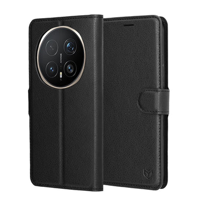 Ovitek za Honor Magic8 Pro, Techsuit, usnjen folio, črn