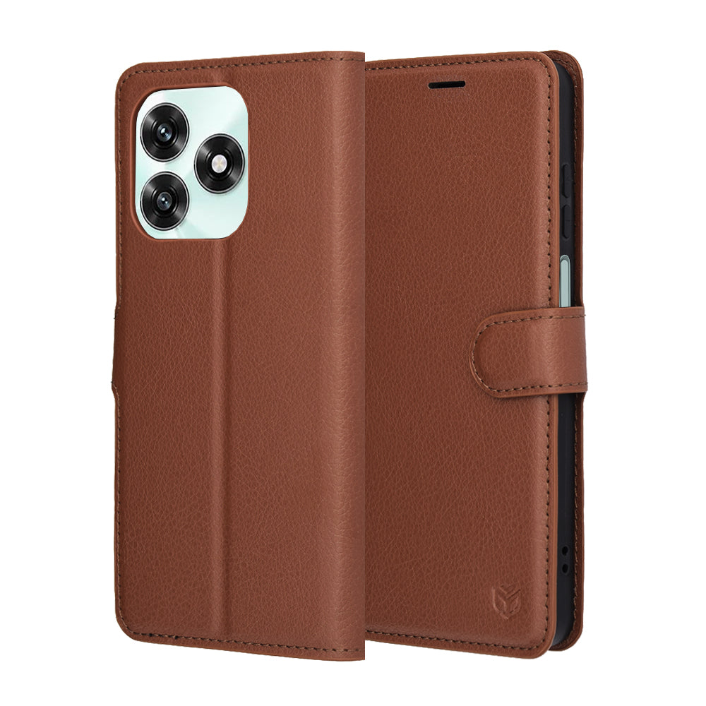 Ovitek za Honor X5c Plus, Techsuit, Leather Folio, rjava