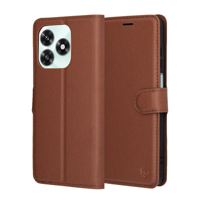 Ovitek za Honor X5c Plus, Techsuit, Leather Folio, rjava