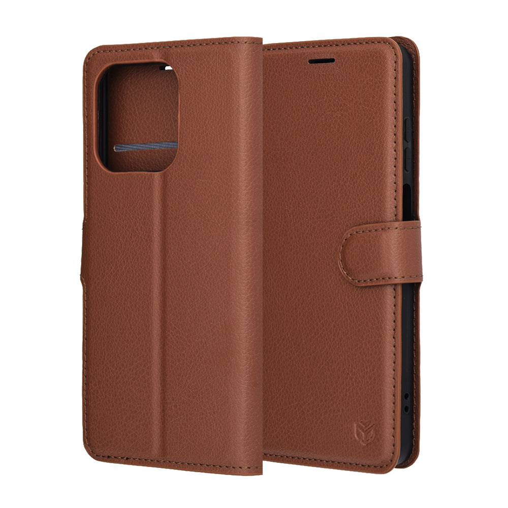 Ovitek za Honor X5c Plus, Techsuit, Leather Folio, rjava
