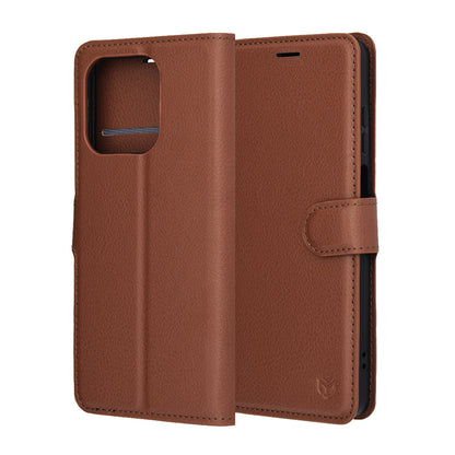 Ovitek za Honor X5c Plus, Techsuit, Leather Folio, rjava