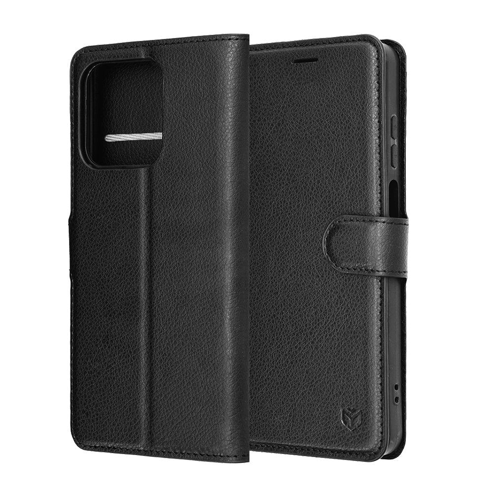 Ovitek za Honor X5c Plus, Techsuit, Leather Folio, Črn