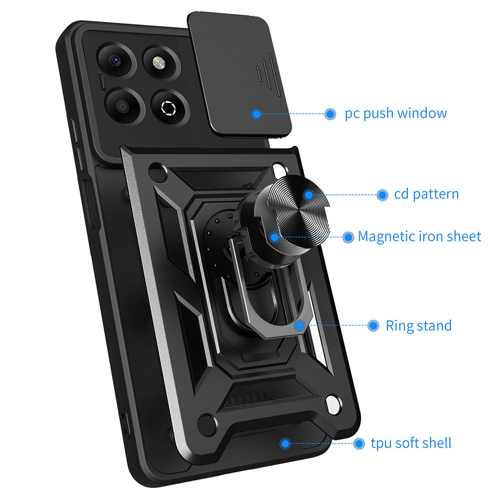 Ovitek za Honor X6b, Techsuit, CamShield, Črn
