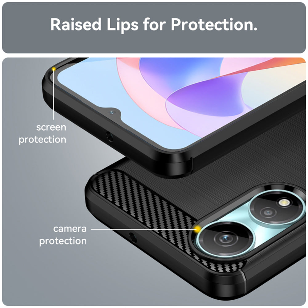 Ovitek za Honor X7b 5G / 90 Smart / X7b 4G, Techsuit, Karbon, Črn