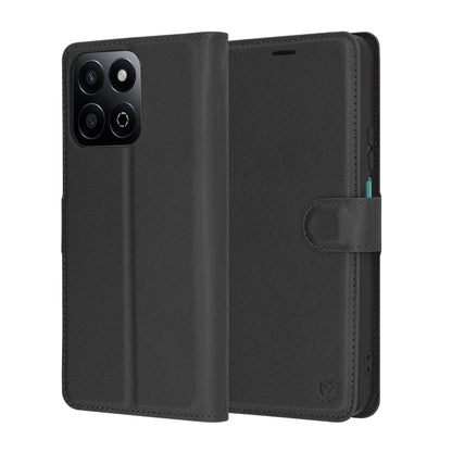 Ovitek za Honor X7c / 200 Smart, Techsuit, usnjeni folio, črn