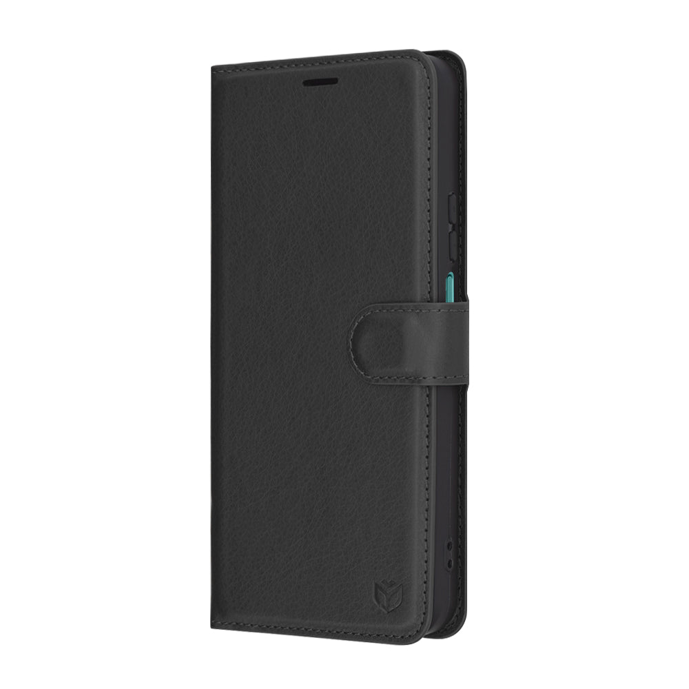 Ovitek za Honor X7c / 200 Smart, Techsuit, usnjeni folio, črn