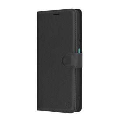 Ovitek za Honor X7c / 200 Smart, Techsuit, usnjeni folio, črn