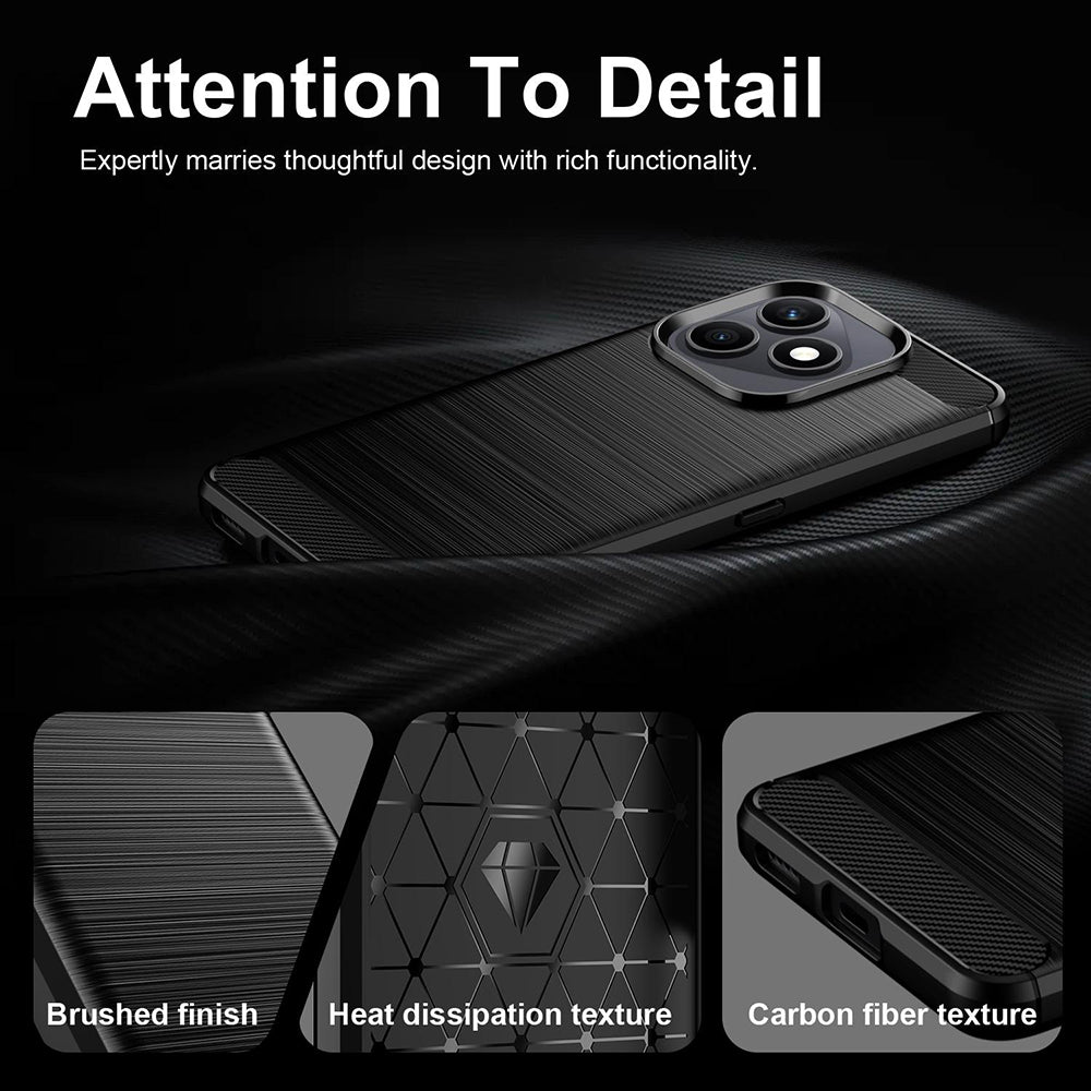 Ovitek za Honor X8d, Techsuit, Karbon, Črn