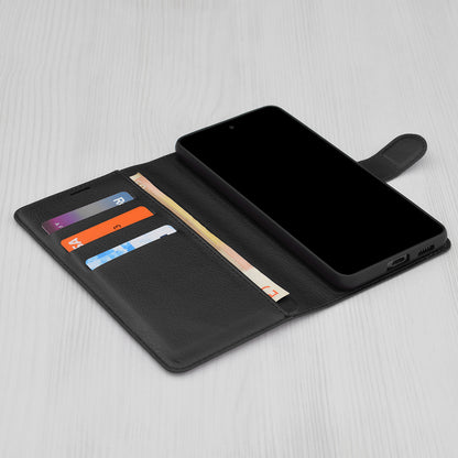 Ovitek za Honor X9c / Magic7 Lite, Techsuit, usnjen folio, črn