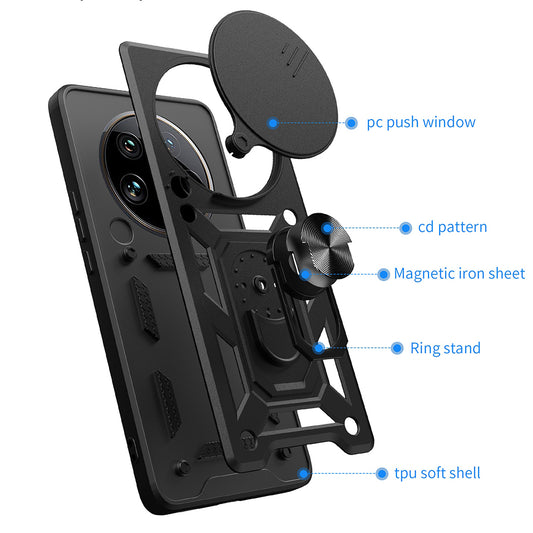 Ovitek za Honor X9c / Magic7 Lite, Techsuit, CamShield, Črn