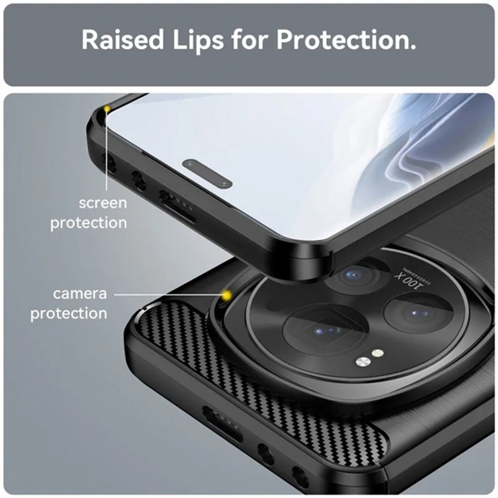 Ovitek za Honor X9c Smart, Techsuit, ogljik, črn