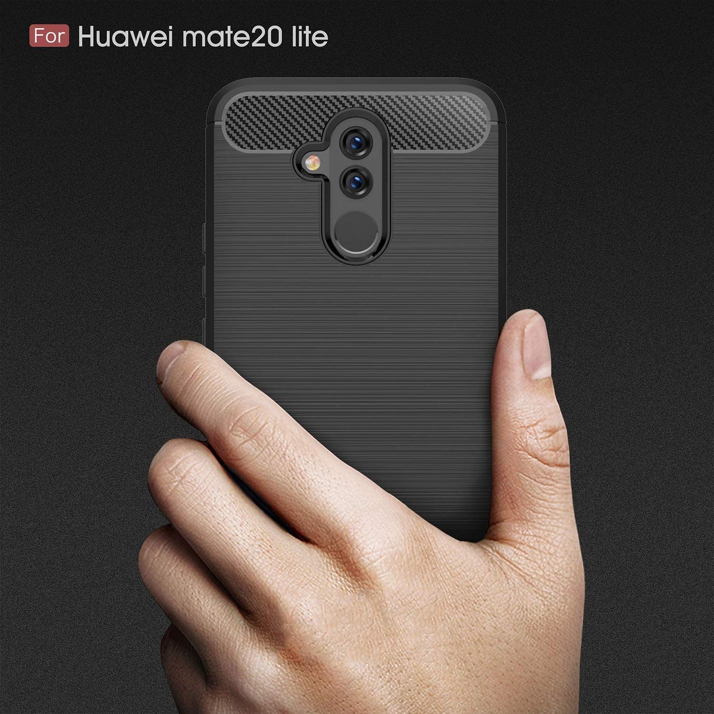 Ovitek za Huawei Mate 20 Lite, Techsuit, Karbon, Črn