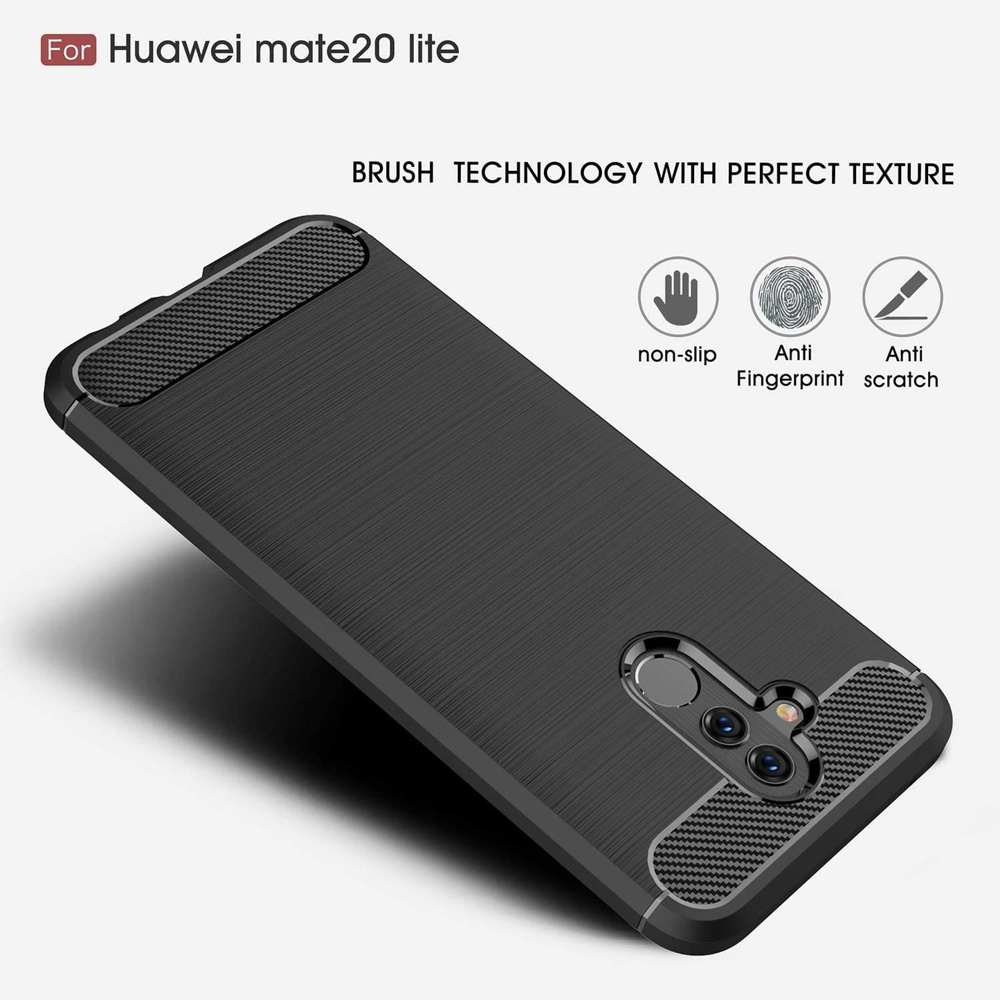 Ovitek za Huawei Mate 20 Lite, Techsuit, Karbon, Črn