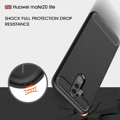 Ovitek za Huawei Mate 20 Lite, Techsuit, Karbon, Črn