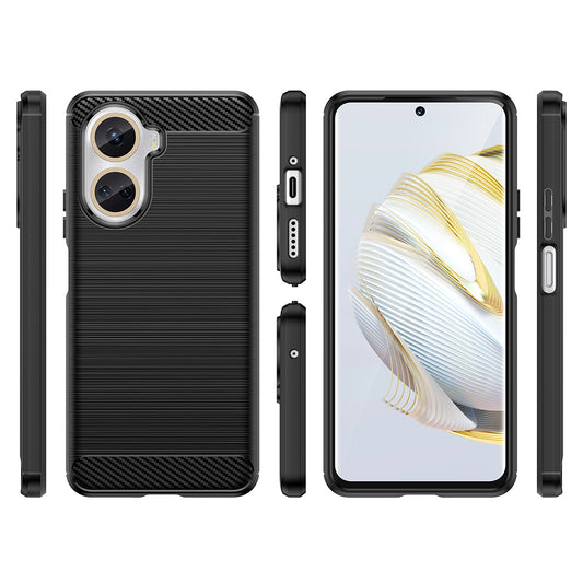 Ovitek za Huawei nova 10 SE, Techsuit, Karbon, Črn