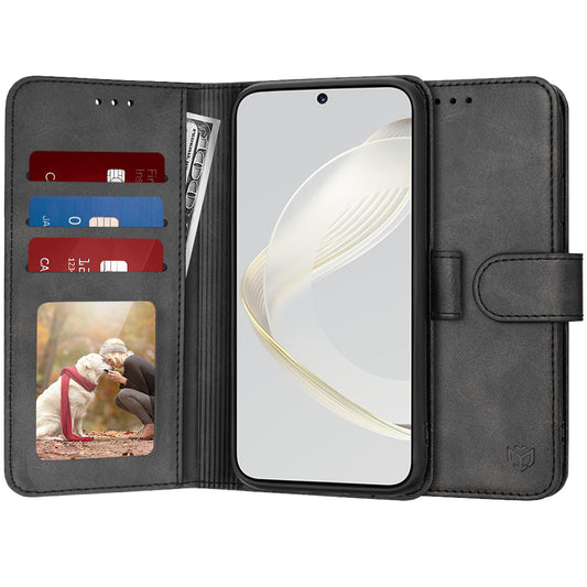 Ovitek za Huawei nova 12s / nova 11, Techsuit, Diary Book, Črn