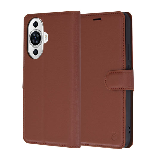 Ovitek za Huawei nova 12s / nova 11, Techsuit, usnjeni folio, rjav