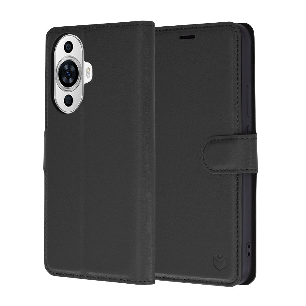 Ovitek za Huawei nova 12s / nova 11, Techsuit, usnjeni folio, črn