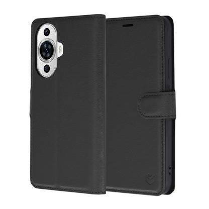 Ovitek za Huawei nova 12s / nova 11, Techsuit, usnjeni folio, črn