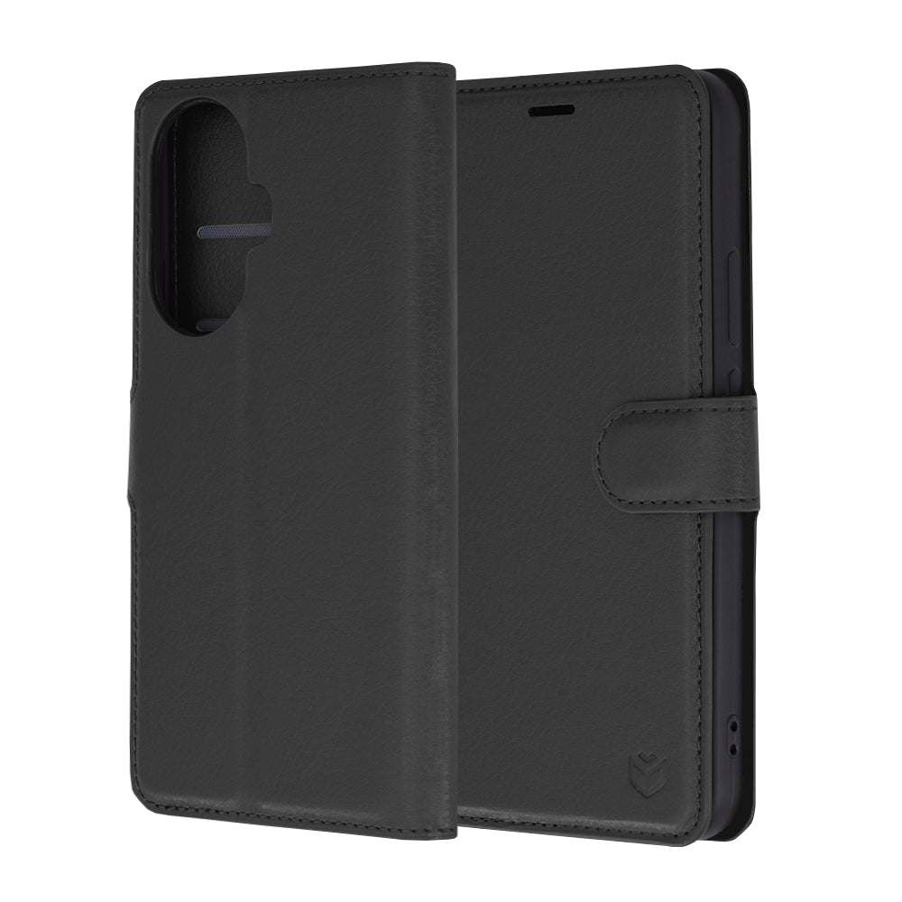Ovitek za Huawei nova 12s / nova 11, Techsuit, usnjeni folio, črn