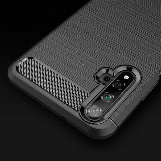 Ovitek za Huawei nova 5T / Honor 20, Techsuit, Karbon, Črn