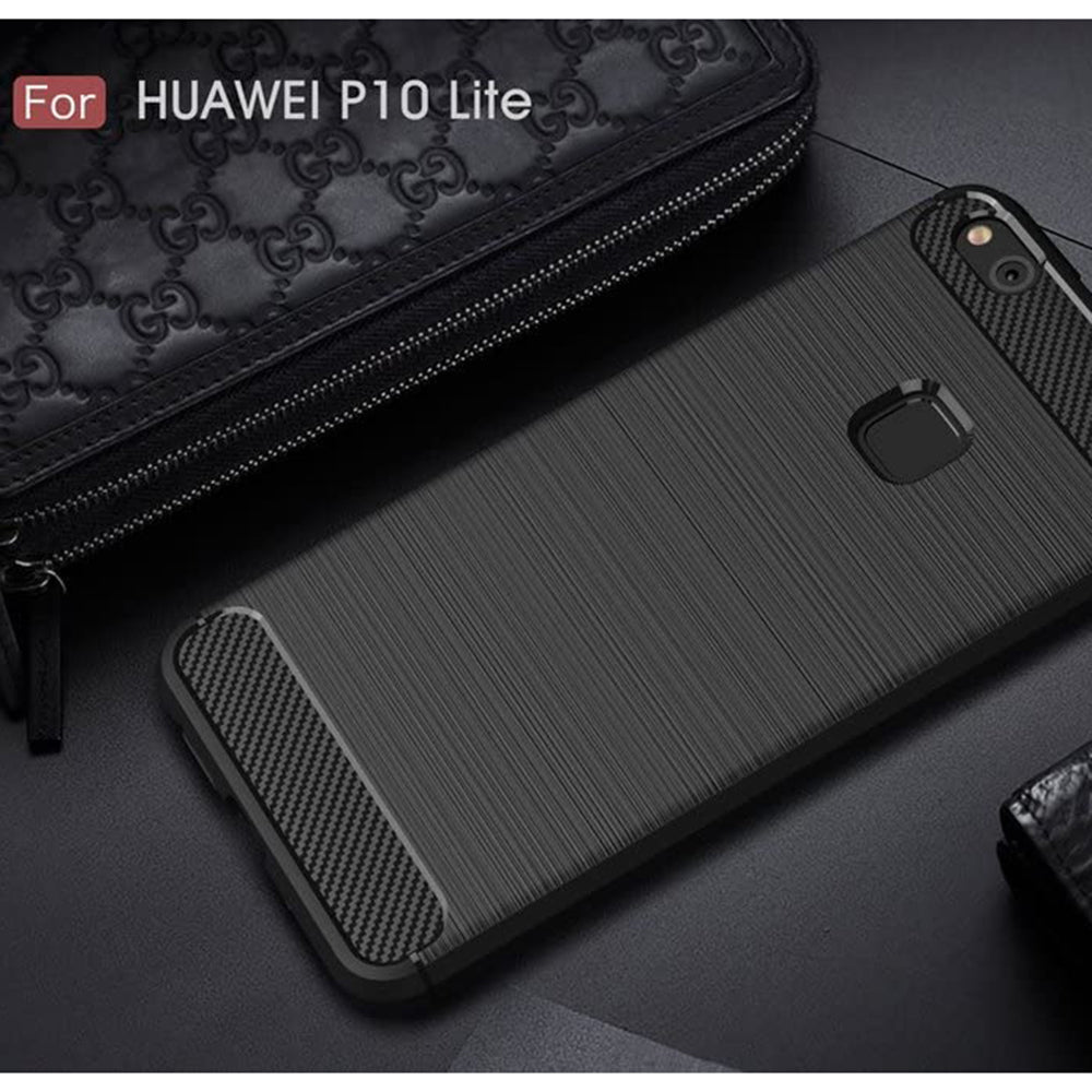 Case for Huawei P10 Lite, Techsuit, Carbon, Black
