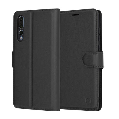 Ovitek za Huawei P20 Pro, Techsuit, Leather Folio, Črn