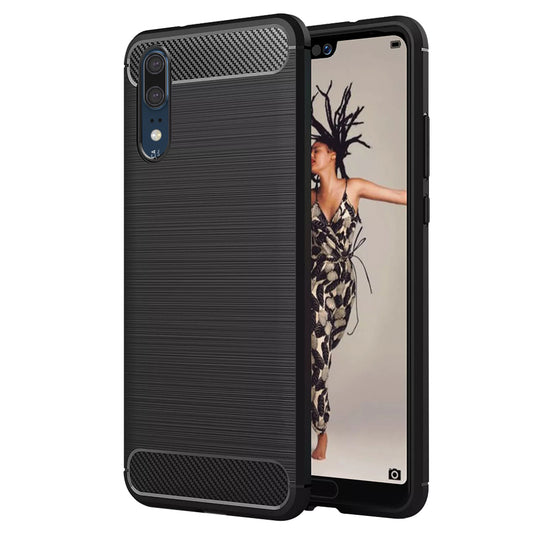 Ovitek za Huawei P20, Techsuit, Karbon, Črn