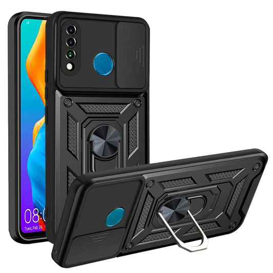 Ovitek za Huawei P30 lite New Edition / P30 lite, Techsuit, CamShield, Črn
