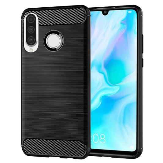 Ovitek za Huawei P30 lite New Edition / P30 lite, Techsuit, Karbon, Črn