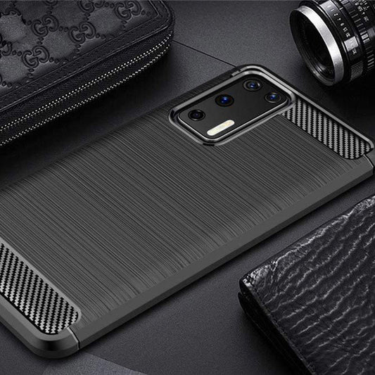 Ovitek za Huawei P40 Pro, Techsuit, Karbon, Črn