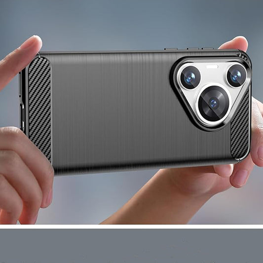 Ovitek za Huawei Pura 70 Pro, Techsuit, Karbon, Črn