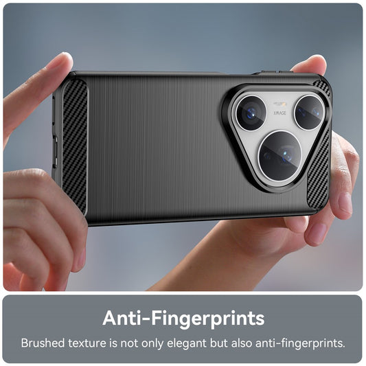 Ovitek za Huawei Pura 80 Pro / Pura 80 Ultra, Techsuit, Karbon, Črn