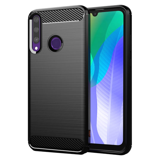 Ovitek za Huawei Y6p, Techsuit, Karbon, Črn