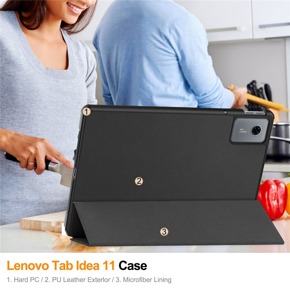 Ovitek za Lenovo Idea Tab 11, Techsuit, FoldPro, Črn