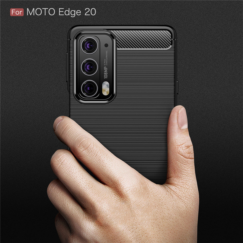 Ovitek za Motorola Edge 20, Techsuit, ogljik, črn