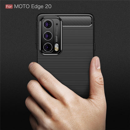 Ovitek za Motorola Edge 20, Techsuit, ogljik, črn