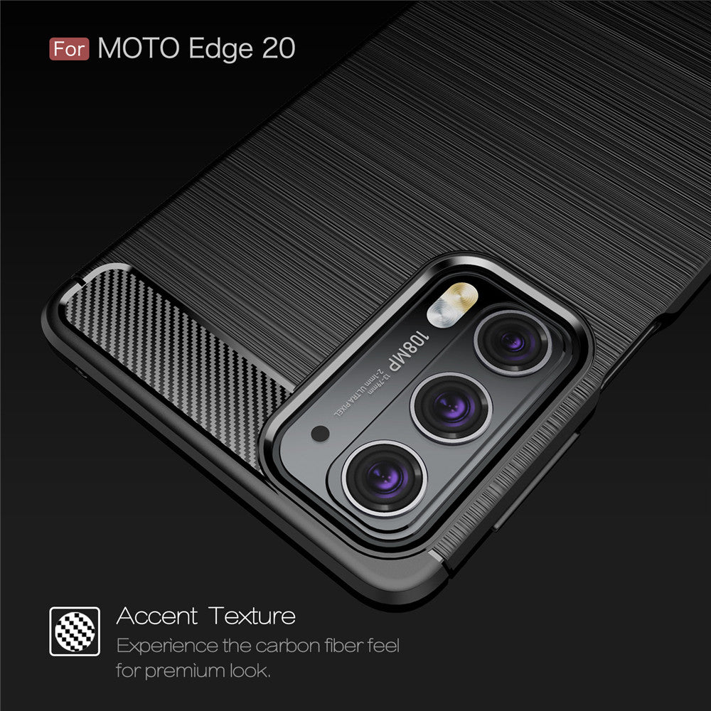 Ovitek za Motorola Edge 20, Techsuit, ogljik, črn