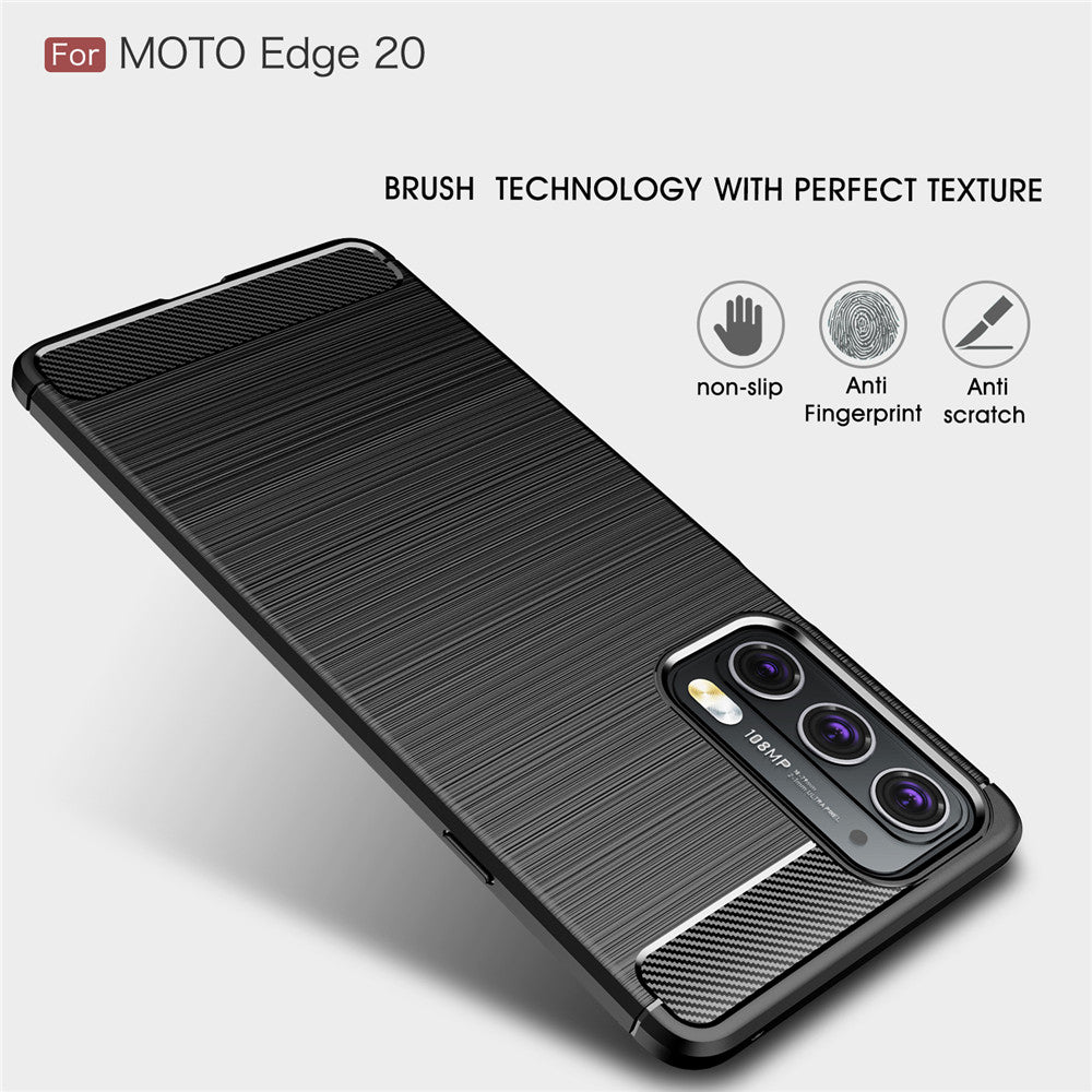 Ovitek za Motorola Edge 20, Techsuit, ogljik, črn