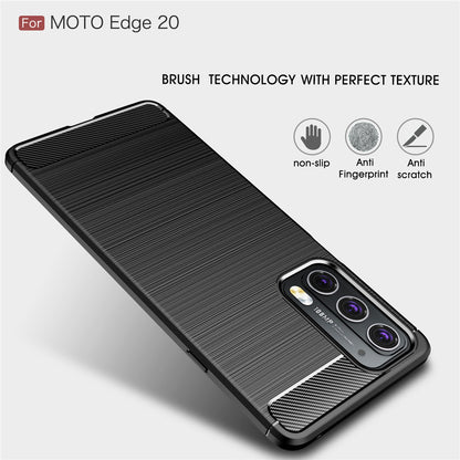 Ovitek za Motorola Edge 20, Techsuit, ogljik, črn