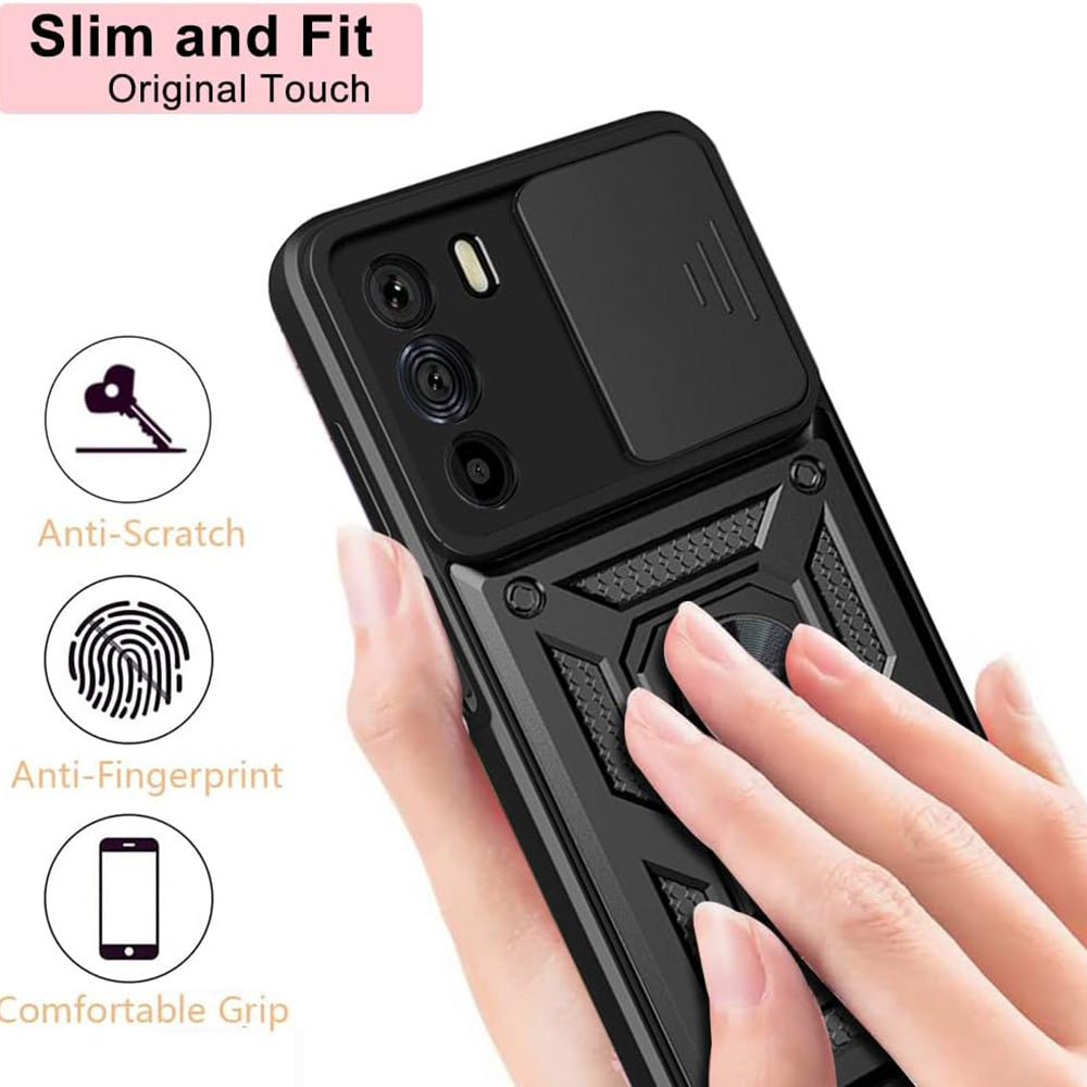 Ovitek za Motorola Edge 30, Techsuit, CamShield, Črn