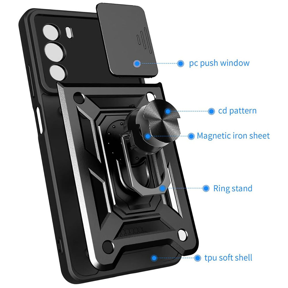 Ovitek za Motorola Edge 30, Techsuit, CamShield, Črn