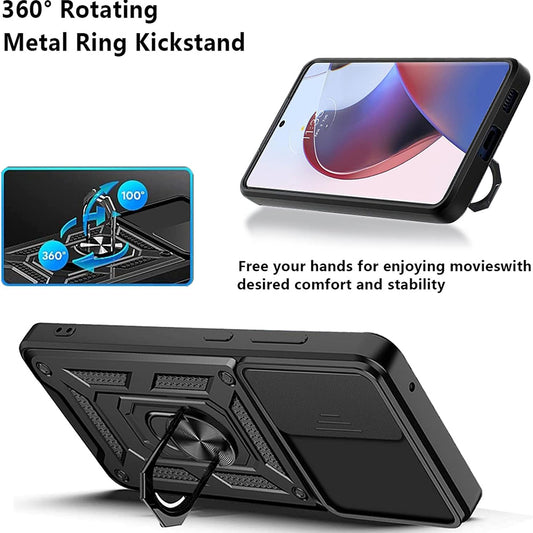 Ovitek za Motorola Edge 30 Ultra, Techsuit, CamShield, Črn