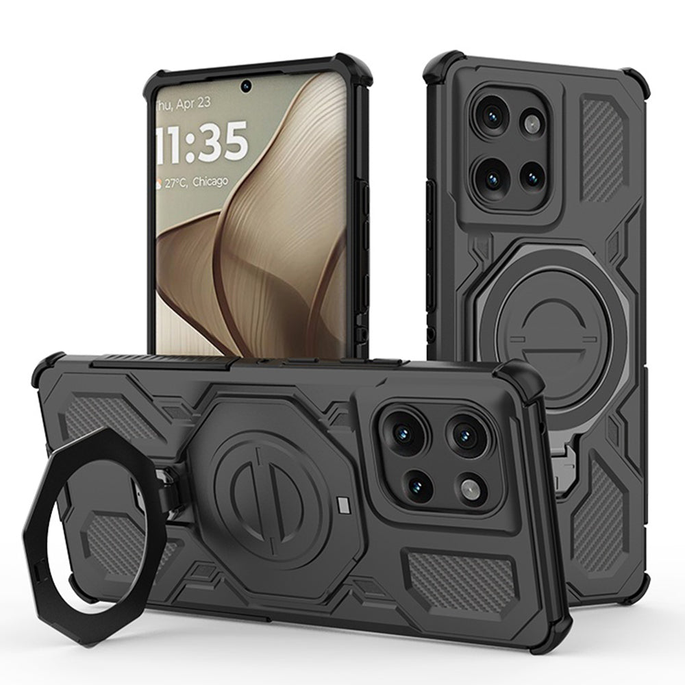 Ovitek za Motorola Edge 50, Techsuit, Carbon Shield Pro, Črn