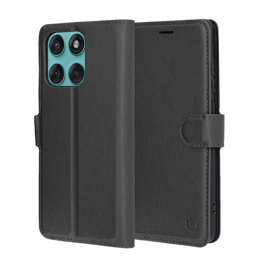 Ovitek za Motorola Edge 60 Fusion / Edge 60, Techsuit, usnjen folio, črn
