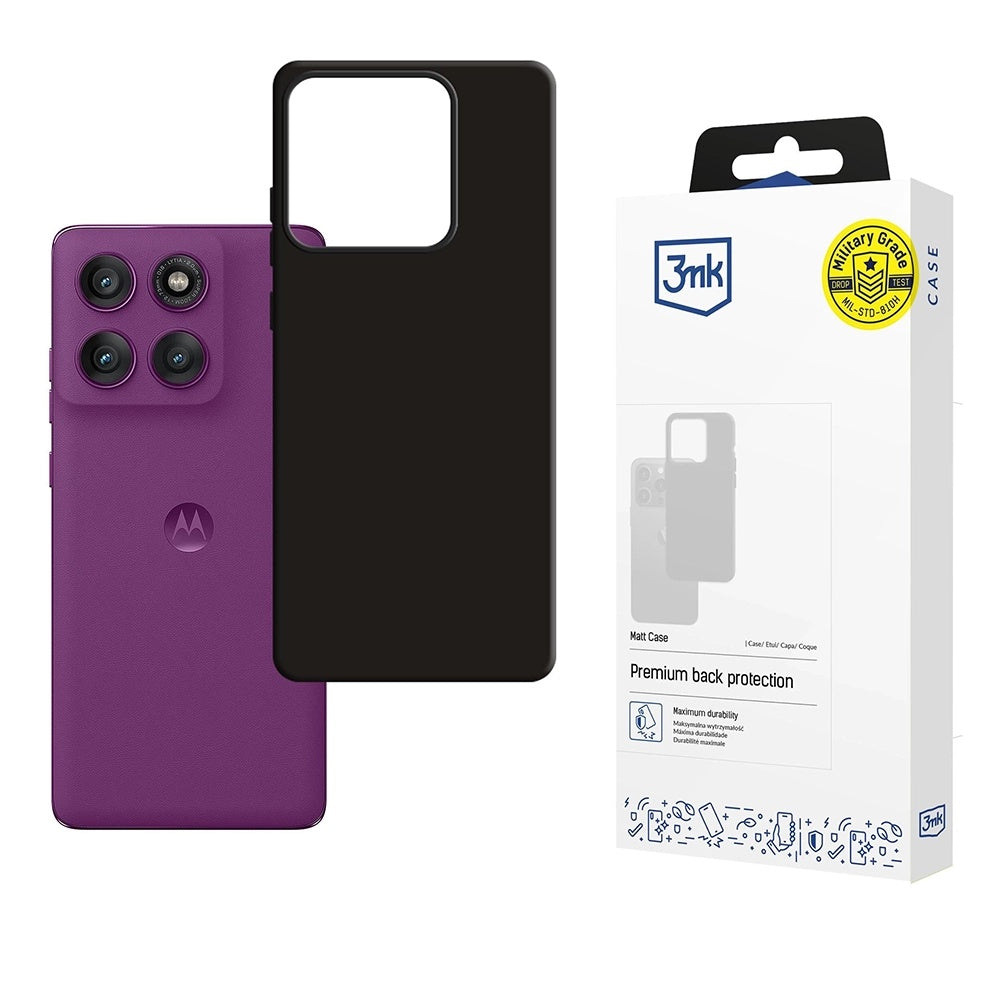 Ovitek za Motorola Edge 60 Pro, 3MK, mat črn